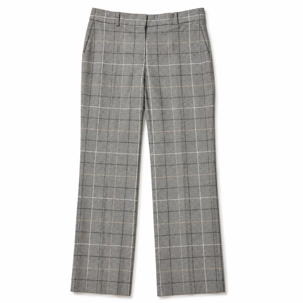Ann Taylor Gray Plaid Dress Pants Sz 10 Windowpane Career Tailored Altered